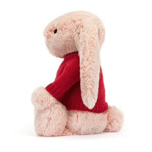 Bashful Blush Bunny with Personalised Red Jumper