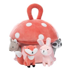 Plush Mushroom Playhouse Interactive Toy with Animals